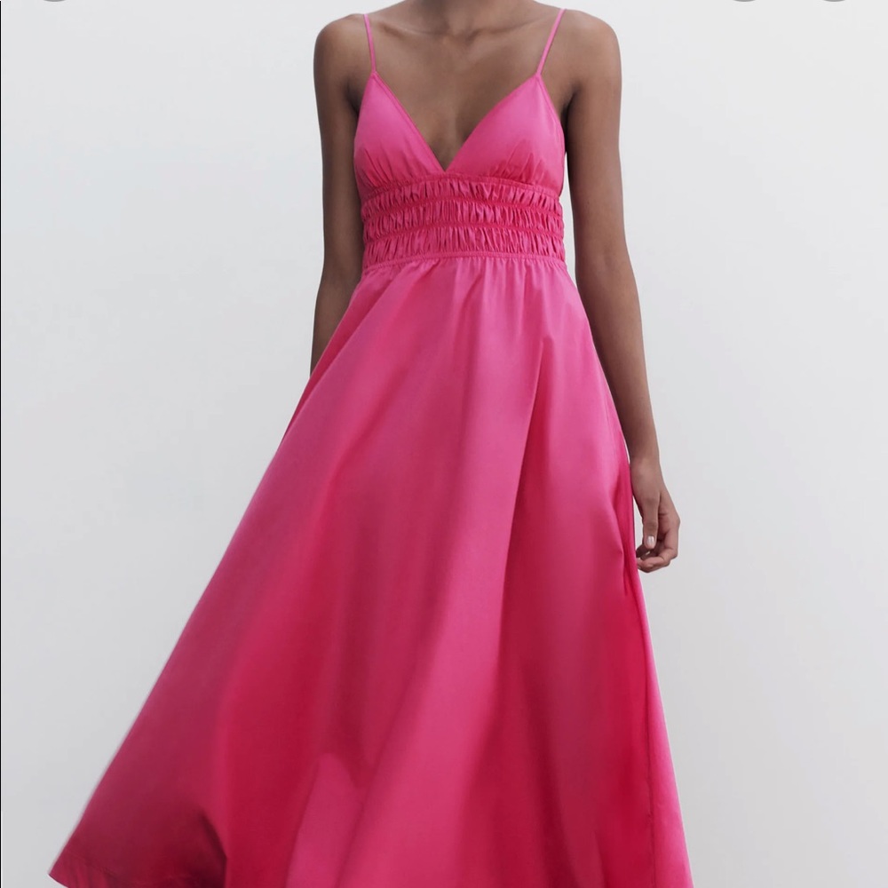 Zara Voluminous Poplin Dress